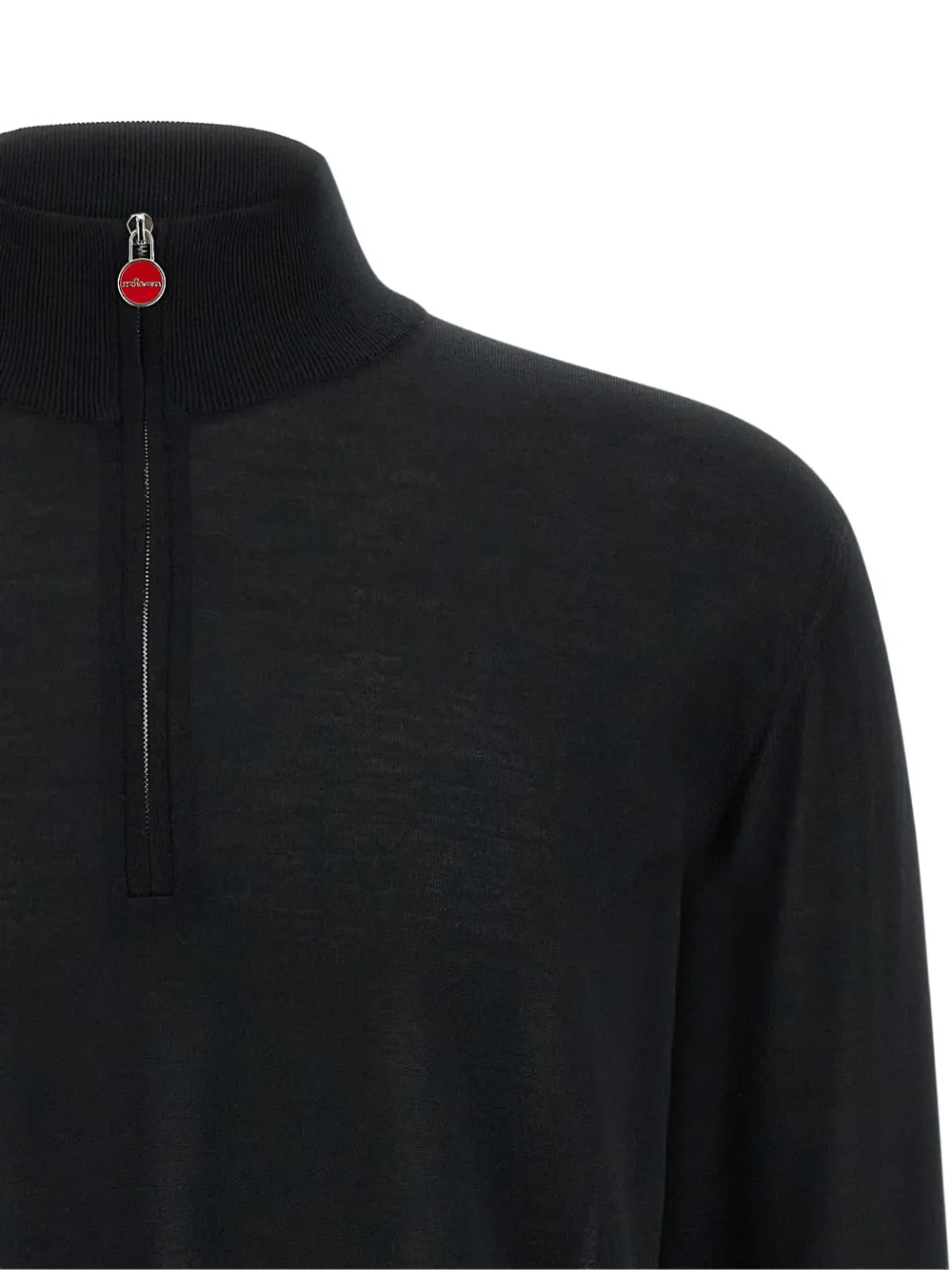 Kiton Trui met halve rits Zwart