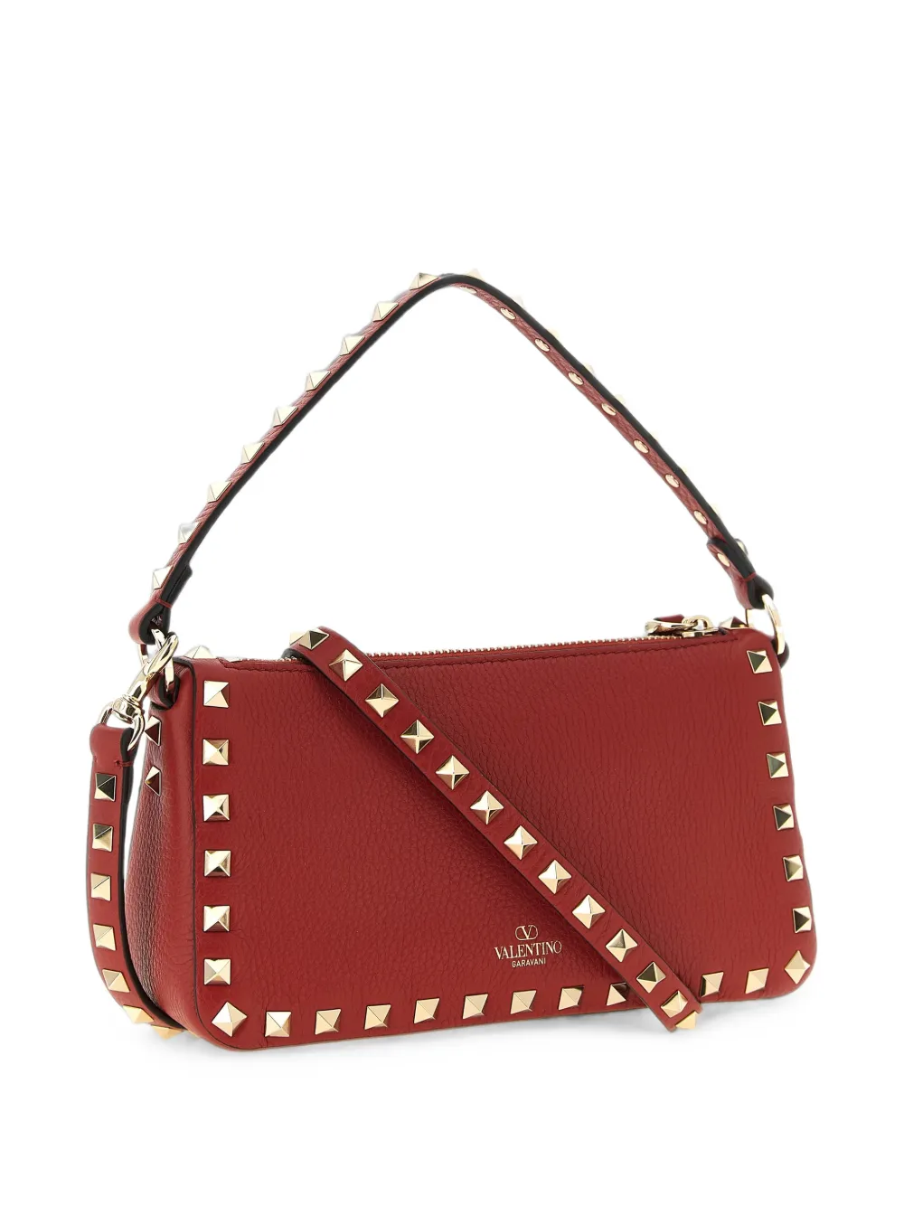 Valentino Garavani Kleine Rockstud kalfsleren crossbodytas Rood