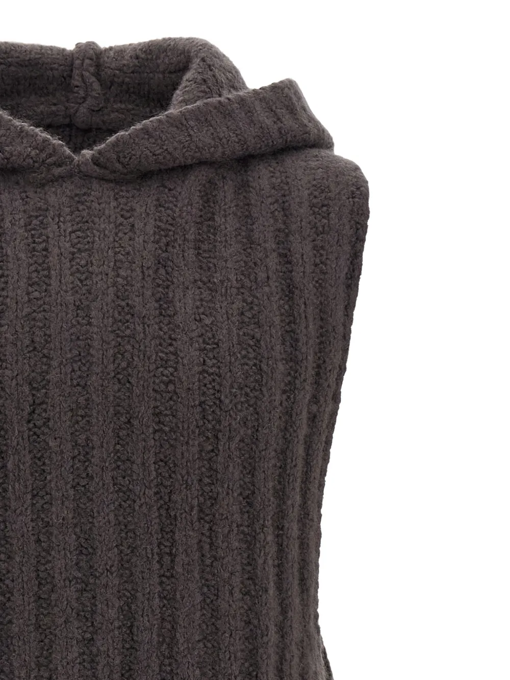Rick Owens Ribgebreide tanktop met capuchon Grijs