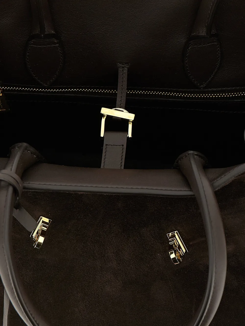 Ferragamo Kleine Hug suède shopper Bruin
