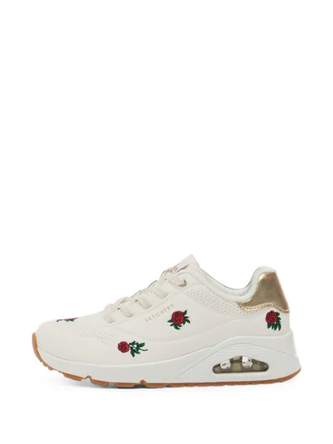 Skechers rose-embroidered metallic-trim sneakers