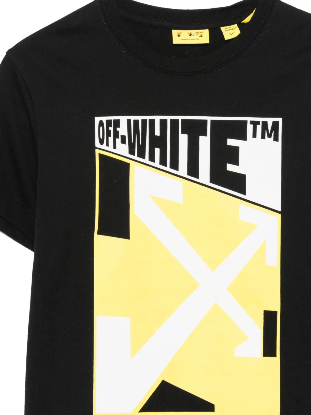 Off-White Kids Arrow Constructive logo-print T-shirt Zwart