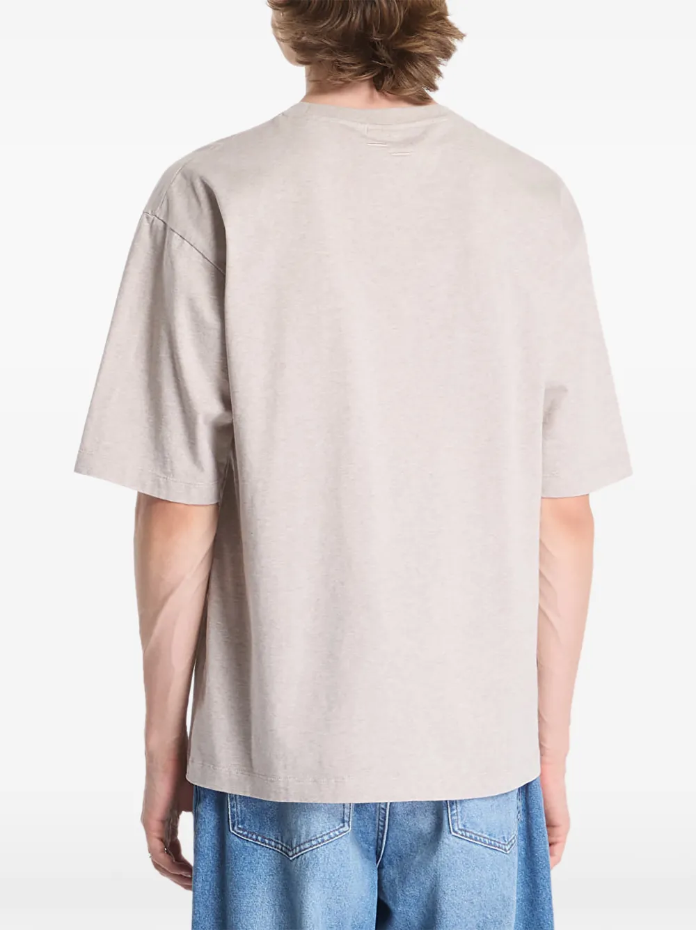 Filling Pieces Gemêleerd T-shirt met borduurwerk Beige