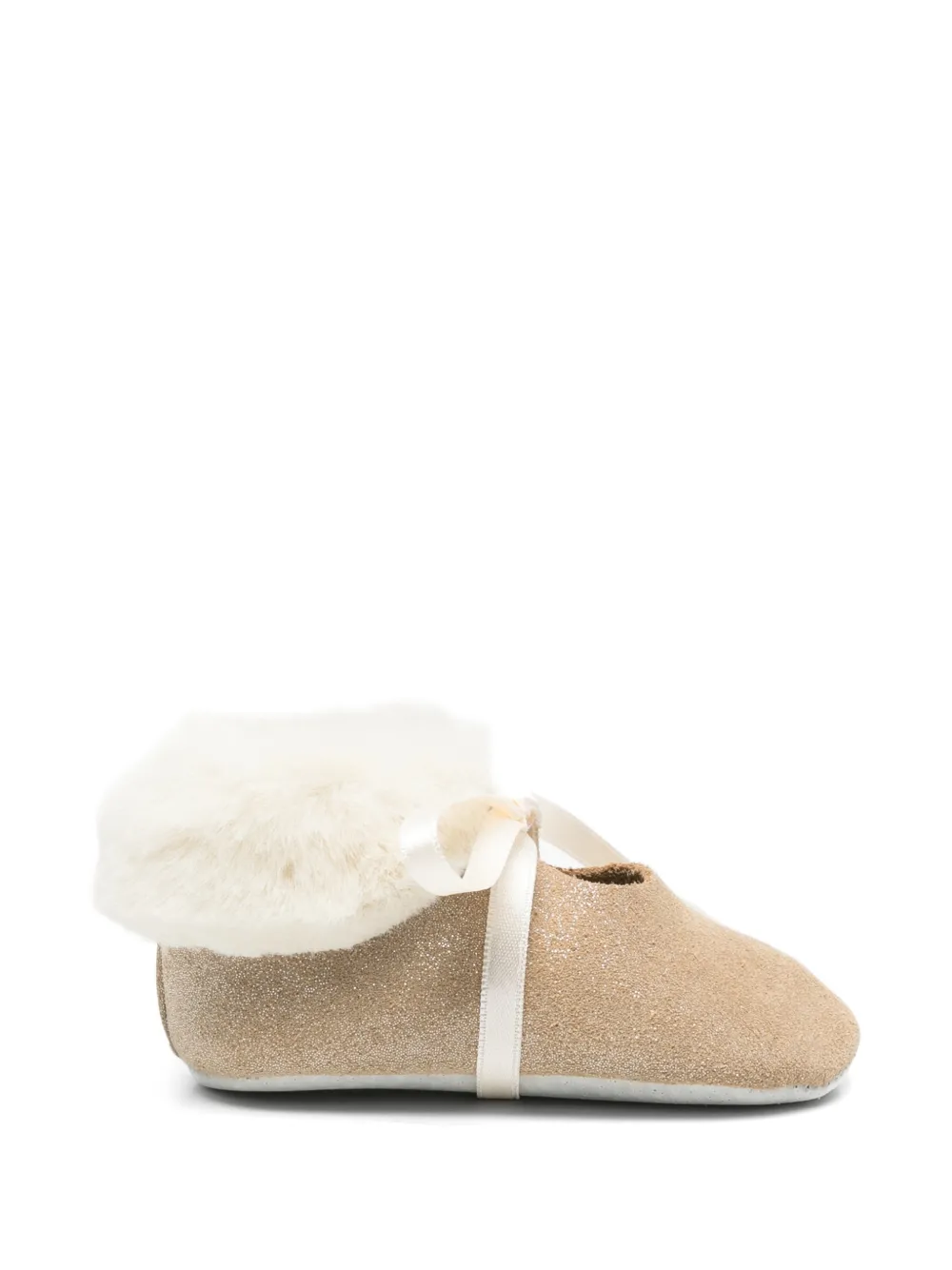 Tartine Et Chocolat Babyschuhe mit Faux Fur-Besatz - Nude