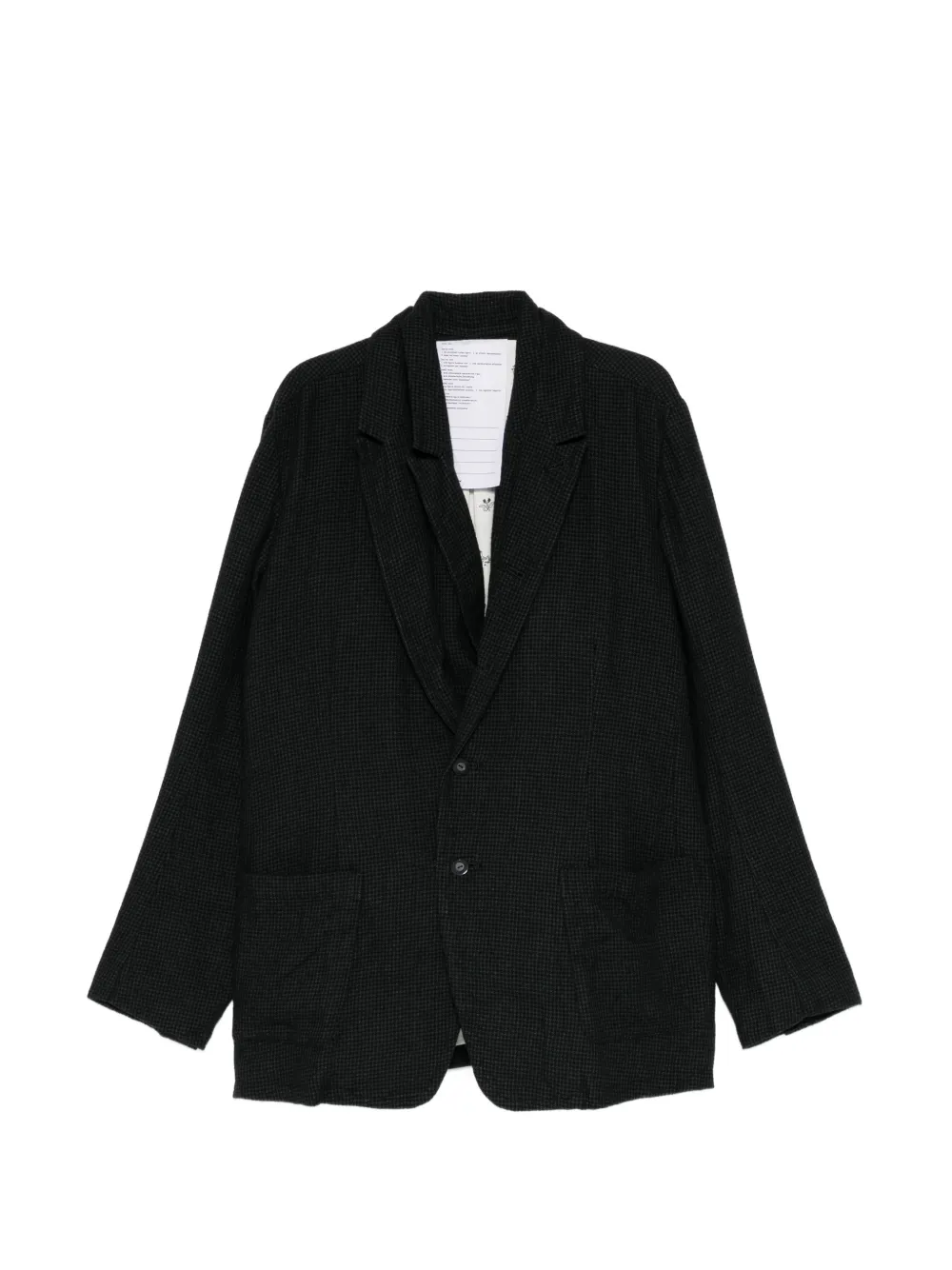 Nude:Masahiko Maruyama houndstooth-pattern layered blazer - Grey