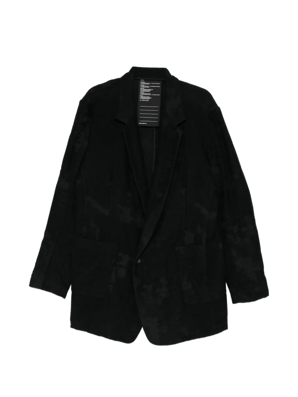 Nude:Masahiko Maruyama distressed-effect single-breasted blazer - Nero