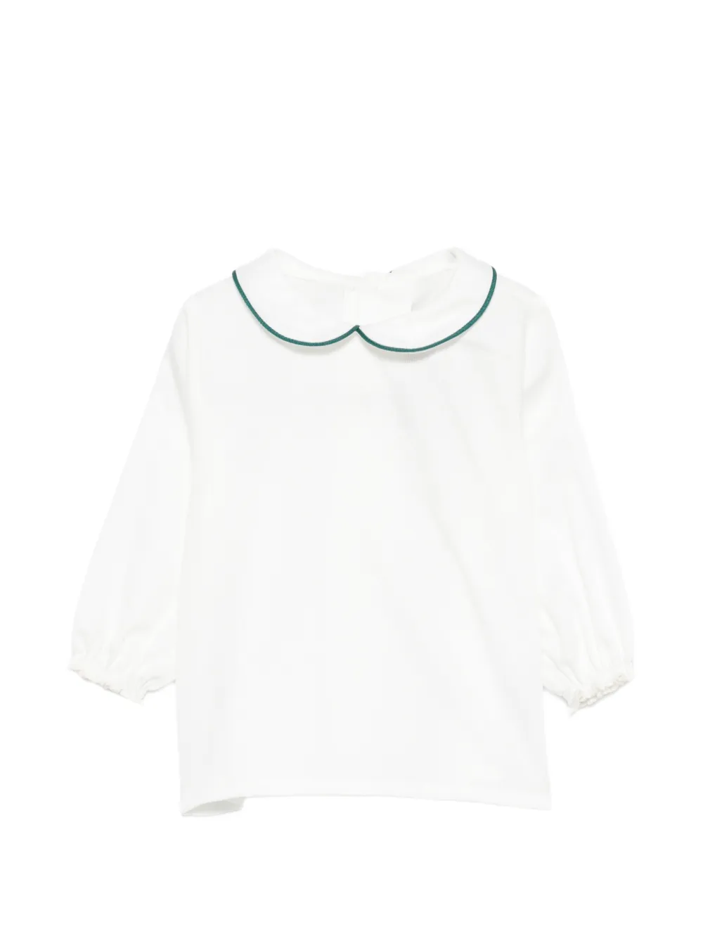 La Stupenderia bow-detail velvet-finish dungarees set Groen