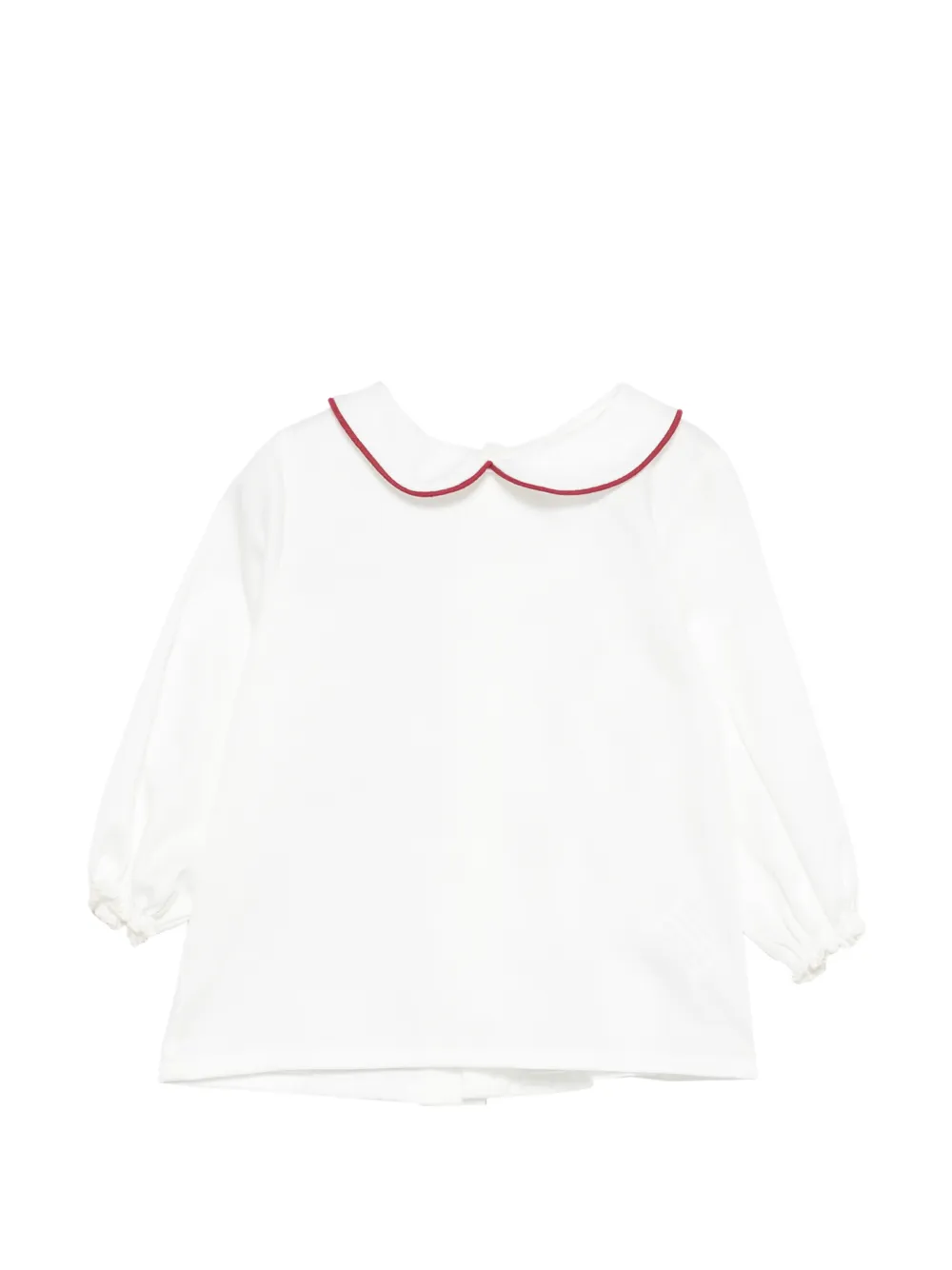 La Stupenderia bow-detail velvet dungaree set Rood