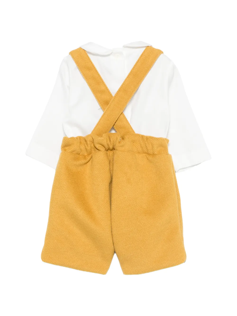 La Stupenderia Peter Pan-collar dungarees set Geel