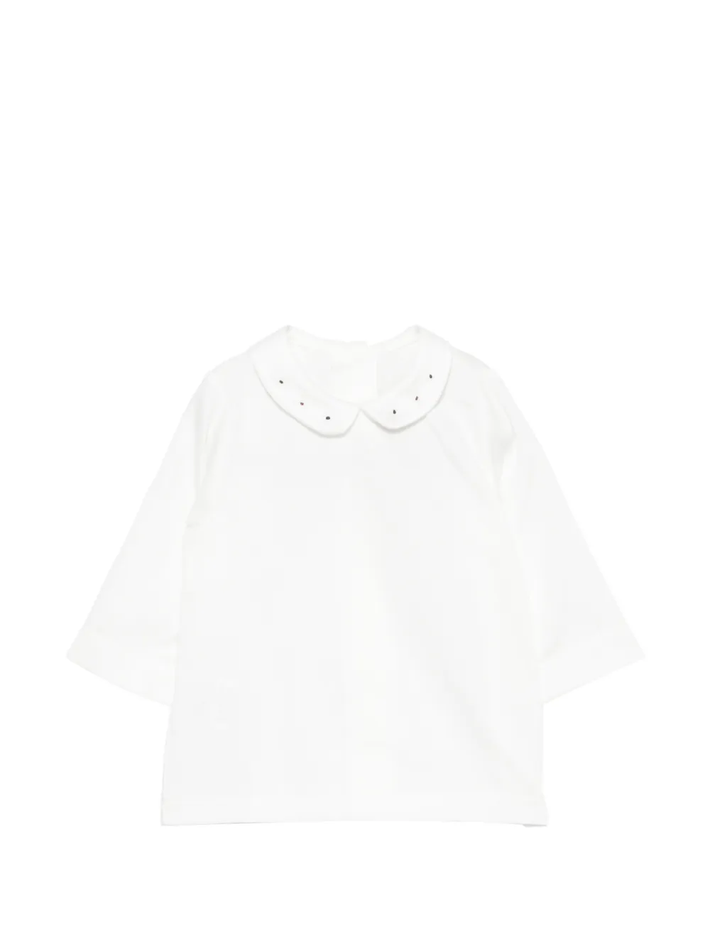 La Stupenderia embroidered T-shirt dungarees set Wit