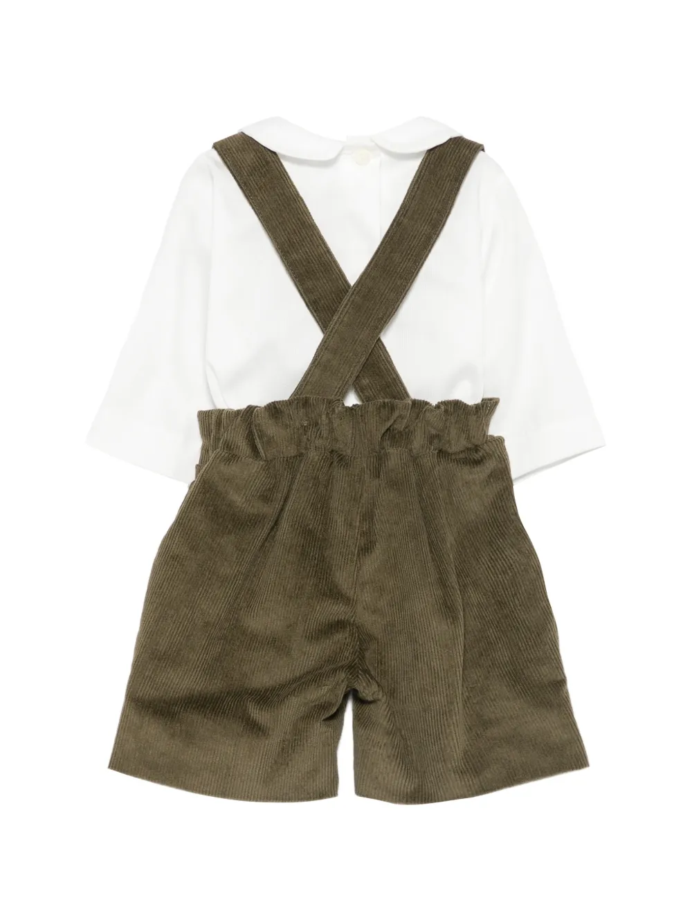 La Stupenderia embroidered T-shirt dungarees set Wit