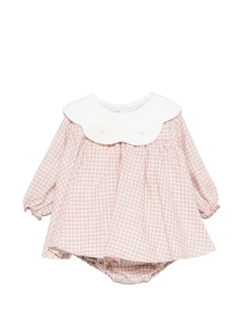 La Stupenderia gingham-pattern scalloped-collar dress