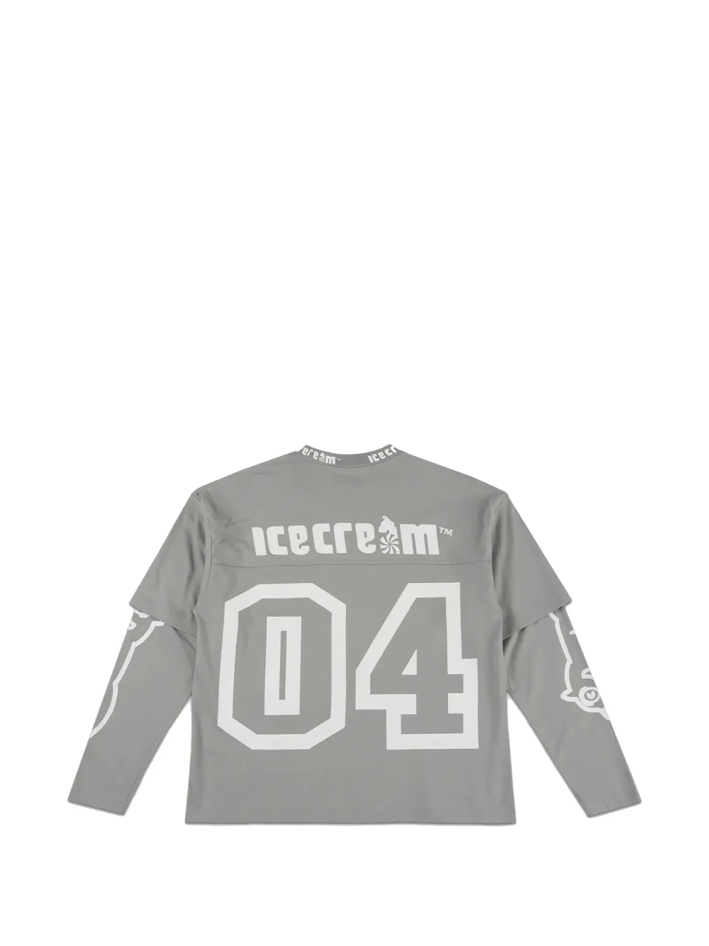 ICECREAM Gebreide T-shirt met lange mouwen en aardbeien Grijs
