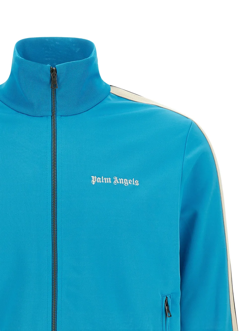 Palm Angels Track stripe-detail zip-up sweatshirt Blauw