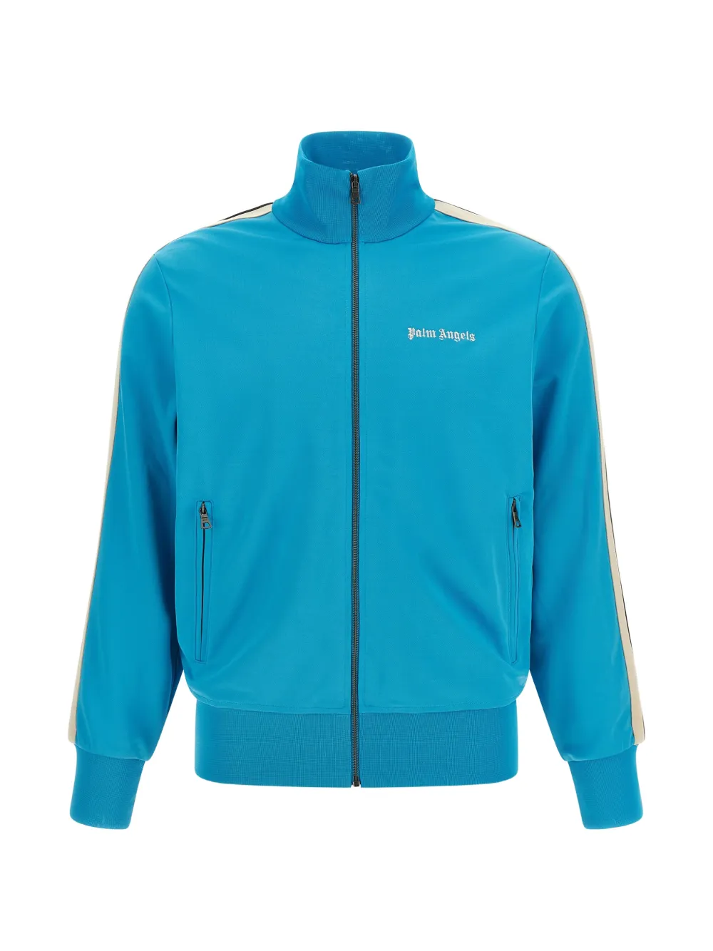 Palm Angels Track stripe-detail zip-up sweatshirt - Blu