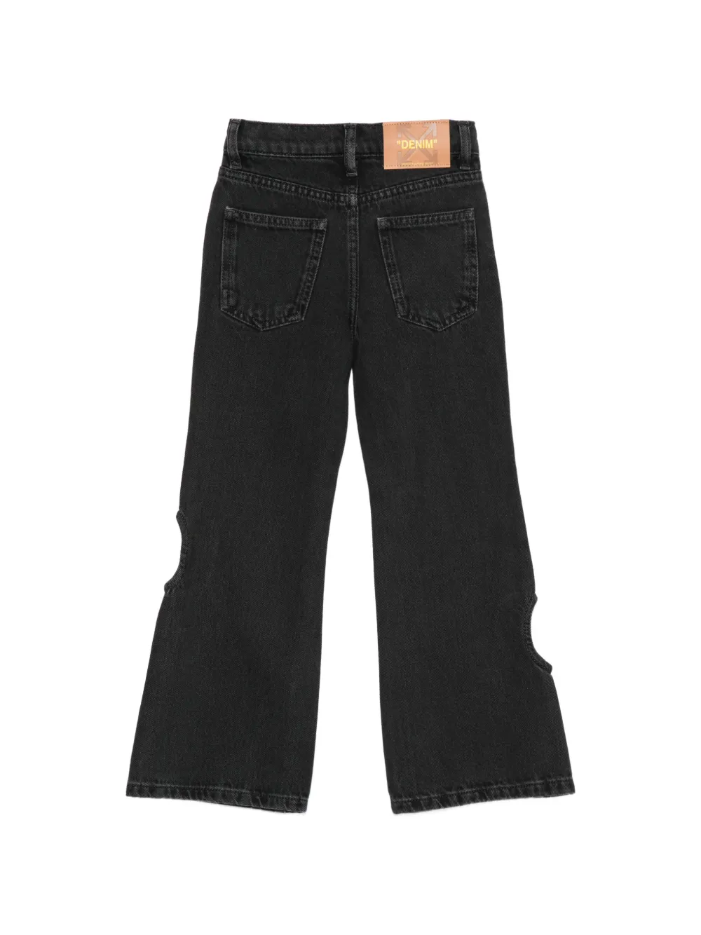 Off-White Kids Bookish Meteor cut-out jeans Zwart