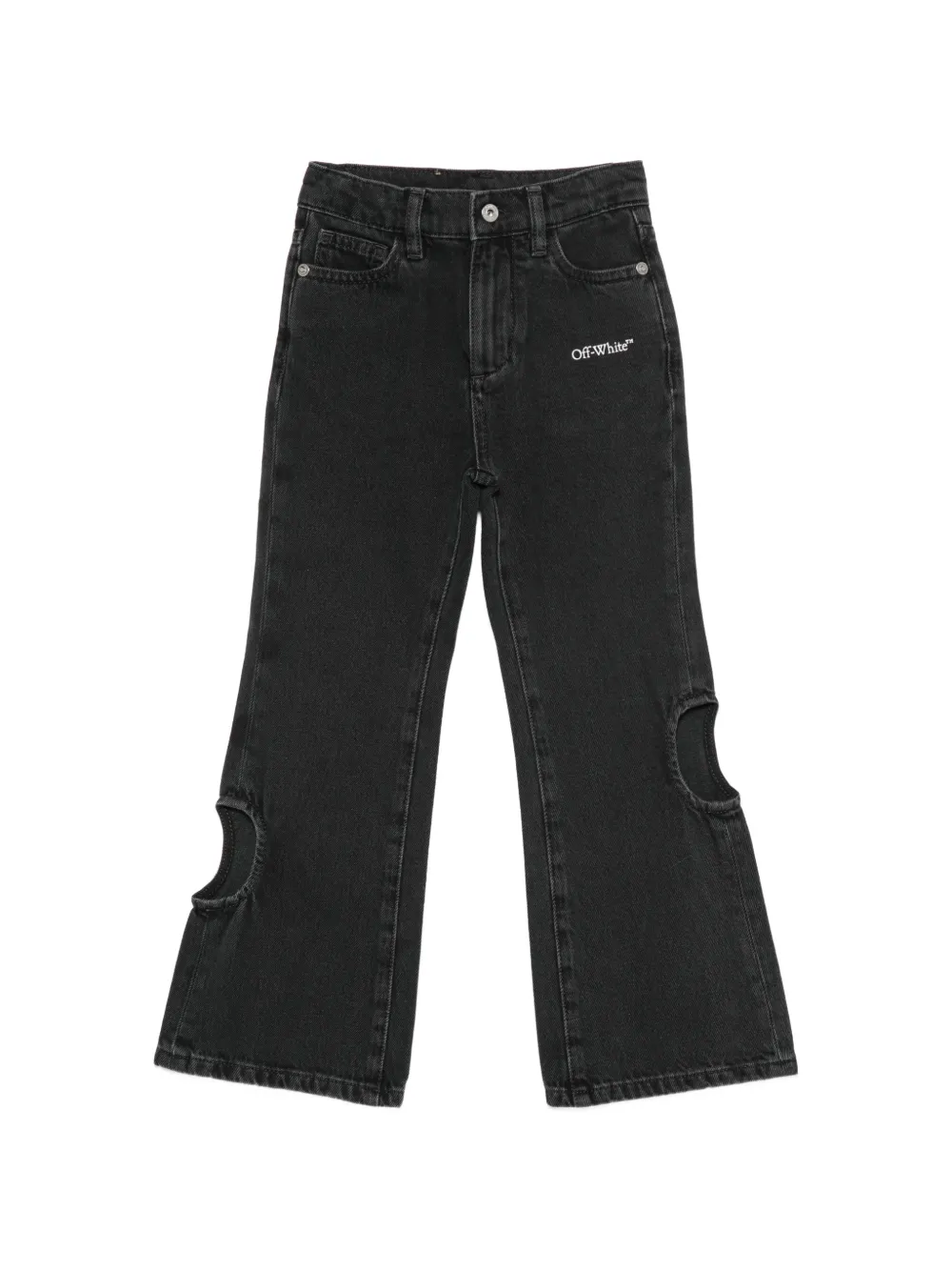 Off-White Kids Bookish Meteor cut-out jeans - Nero