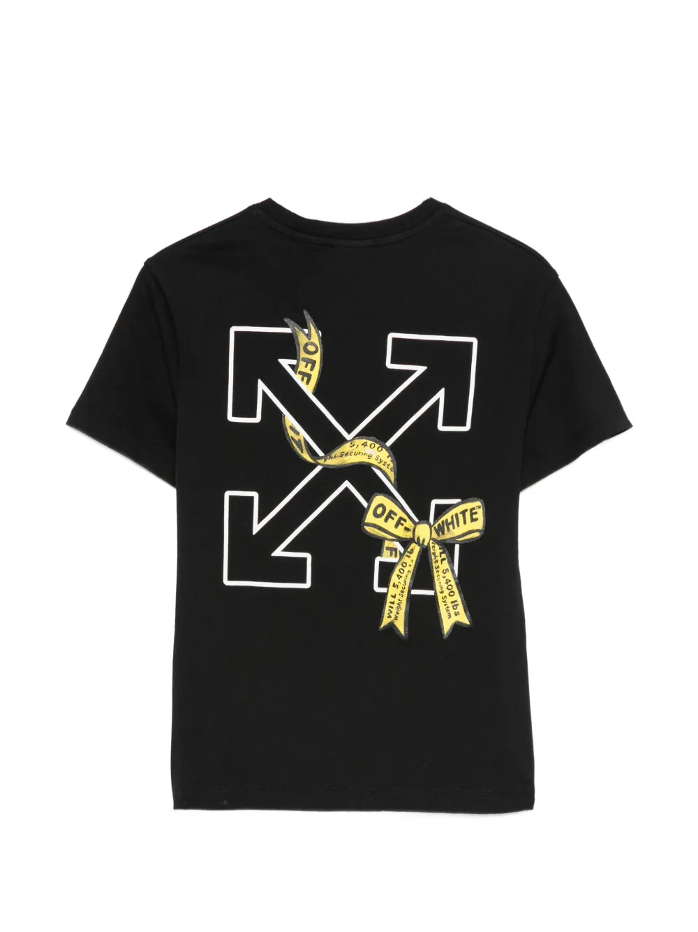 Off-White Kids Arrow Industrail Tape bow-print T-shirt Zwart