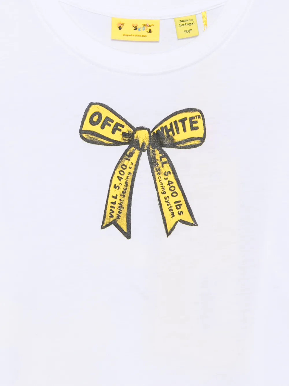 Off-White Kids Arrow Industrial bow-print T-shirt Wit