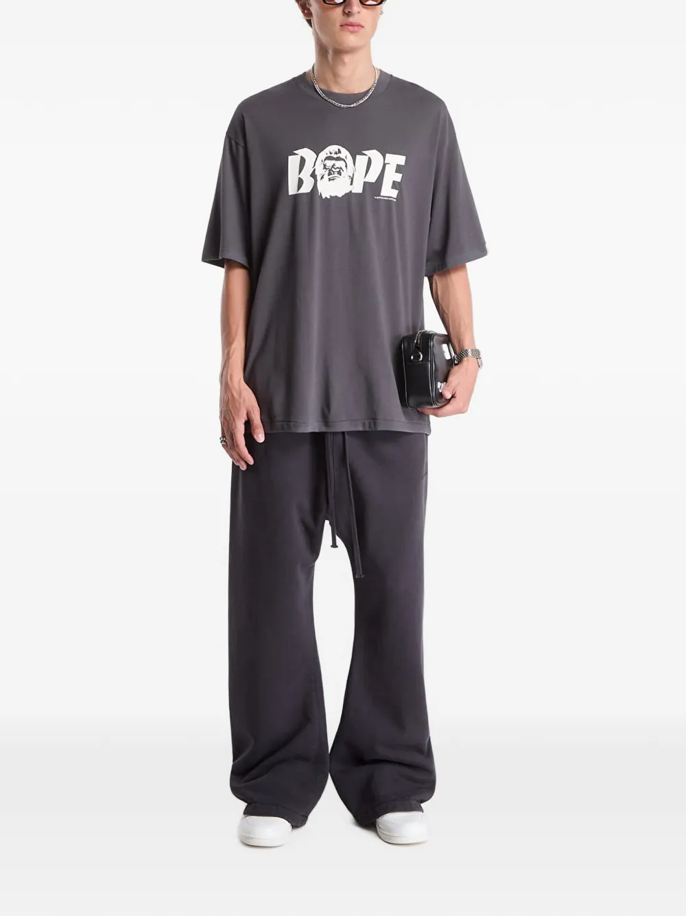 A BATHING APE® logo-print relaxed-fit T-shirt - Grigio