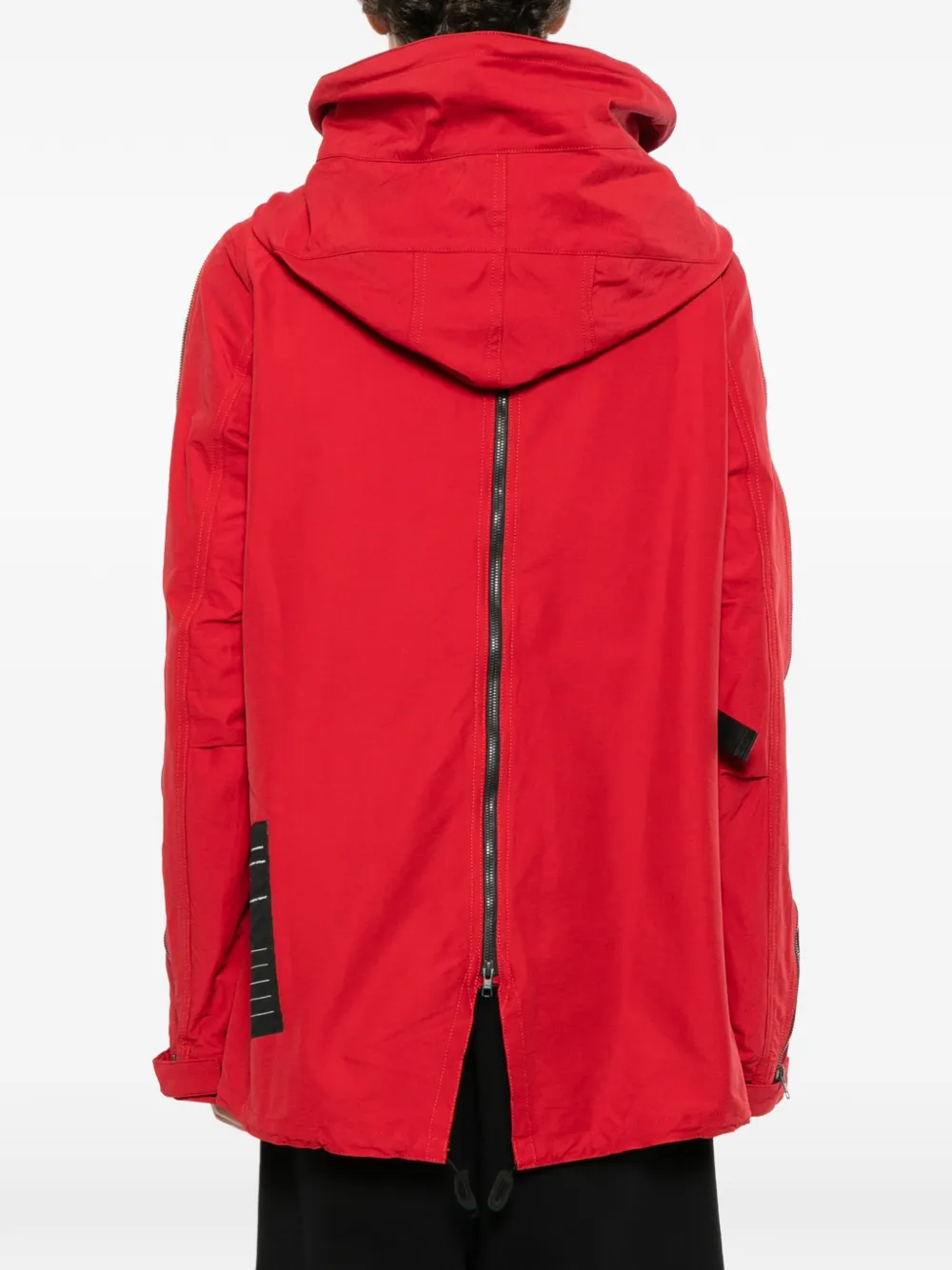 Nude:Masahiko Maruyama muti-zip short military hooded jacket Rood