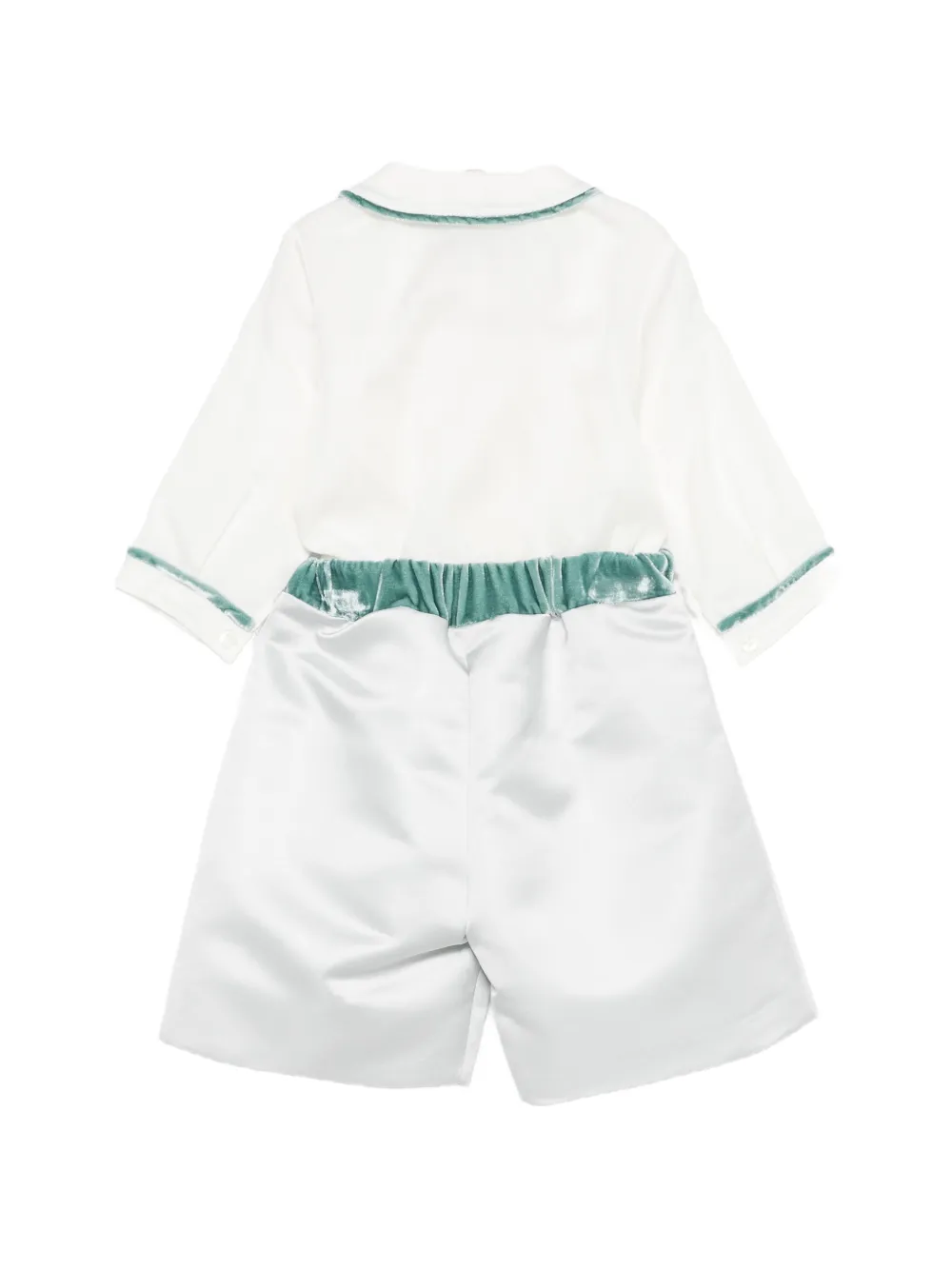 La Stupenderia velvet-trim shirt and shorts set Wit