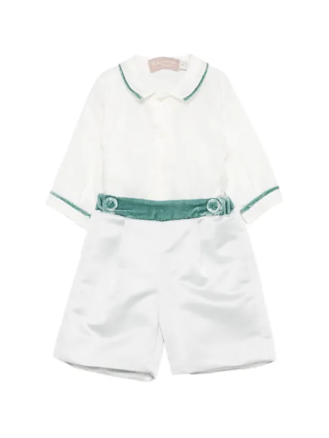 La Stupenderia velvet-trim shirt and shorts set