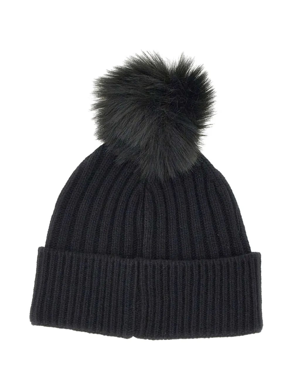 Colmar Geribbelde muts met pompon Zwart