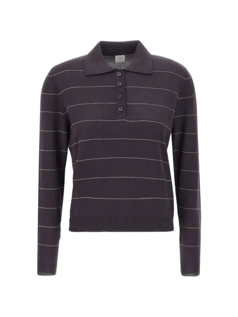 Eleventy striped wool polo shirt