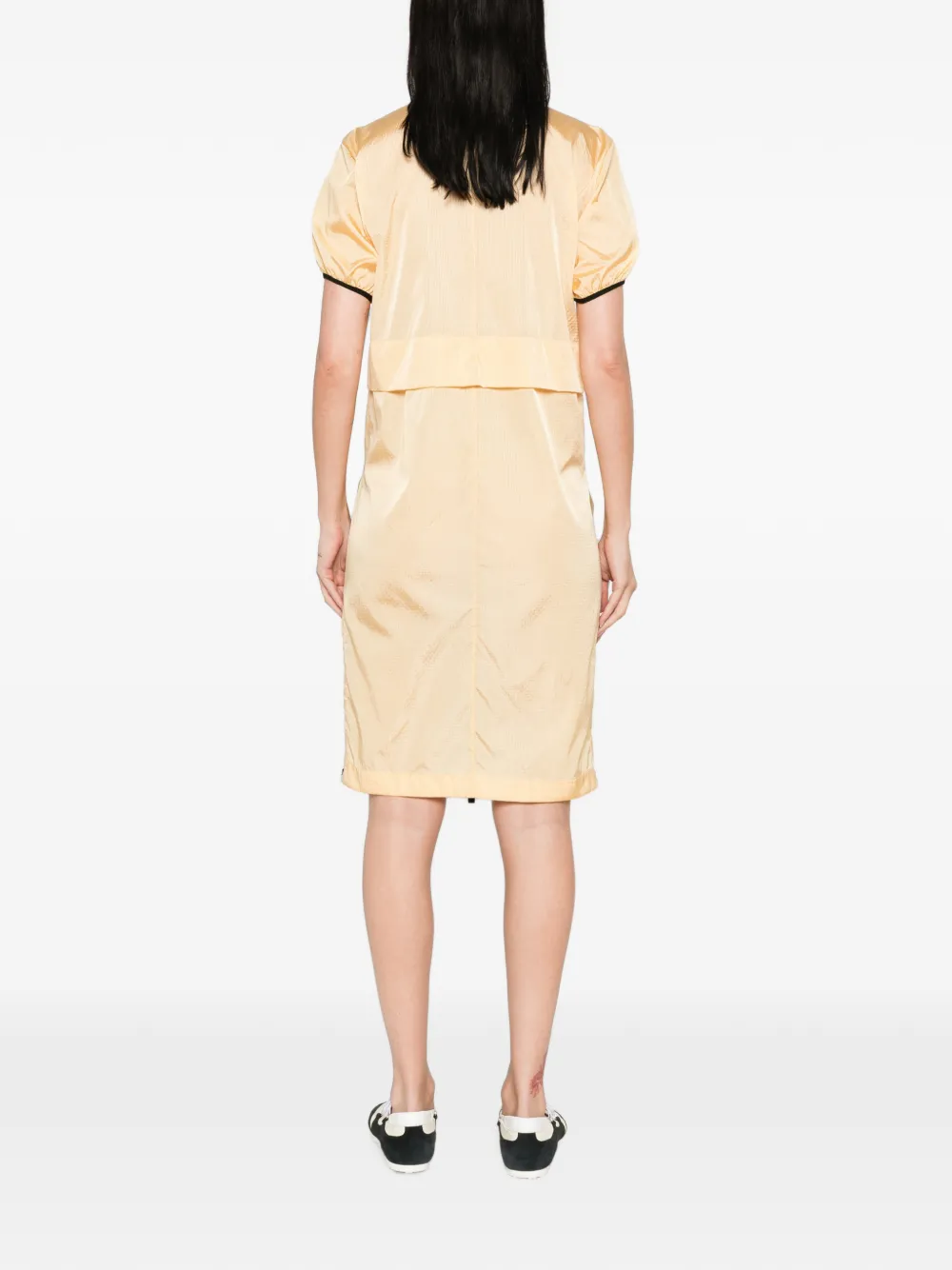Marni zip-up drawstring-pocket dress Geel