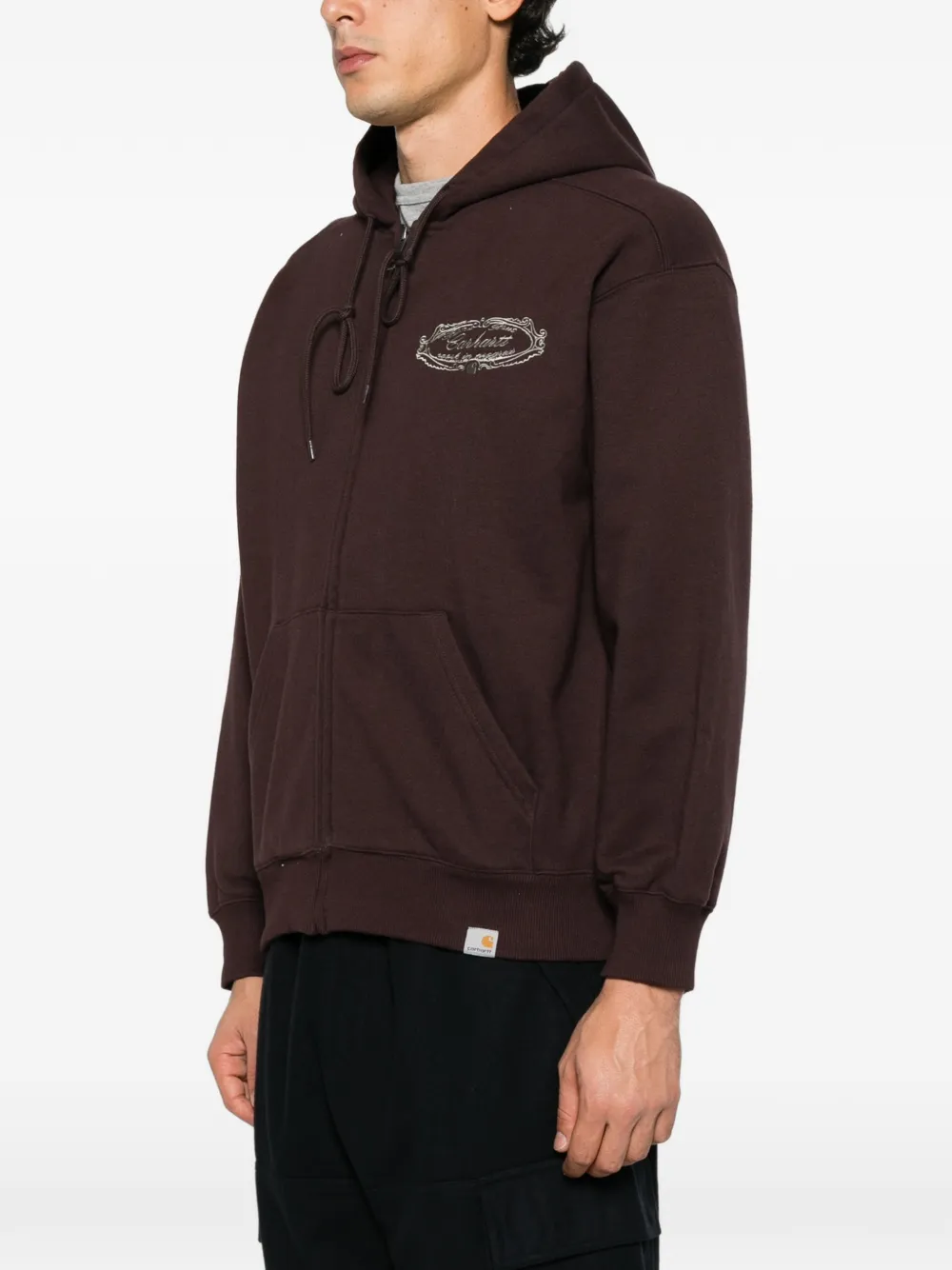 Carhartt WIP graphic-print zip-up hoodie Bruin