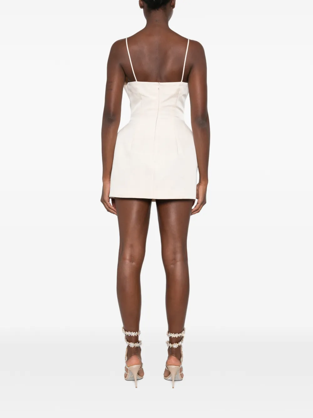 Magda Butrym sculptural V-neck dress Beige
