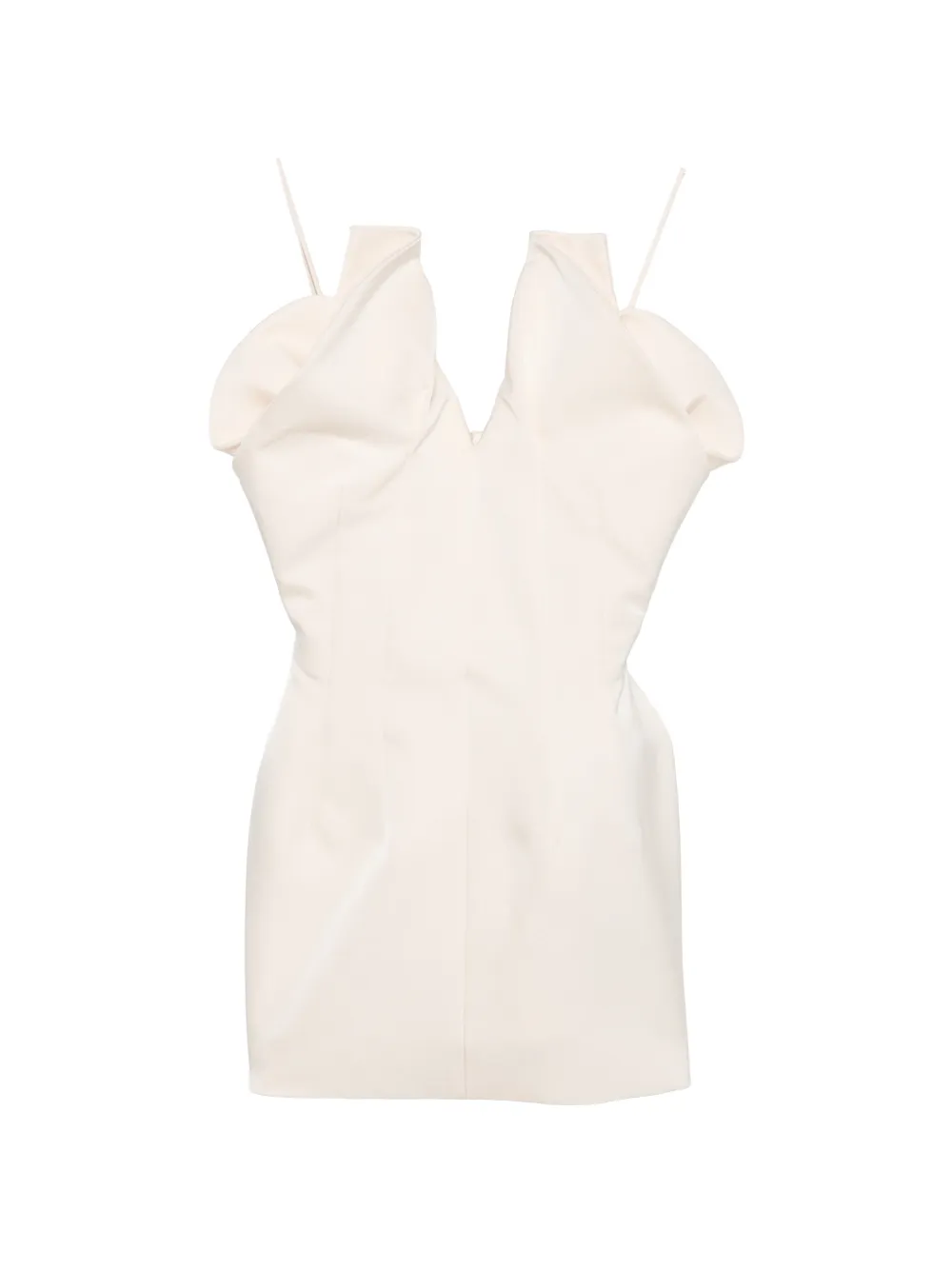 Magda Butrym sculptural V-neck dress Beige