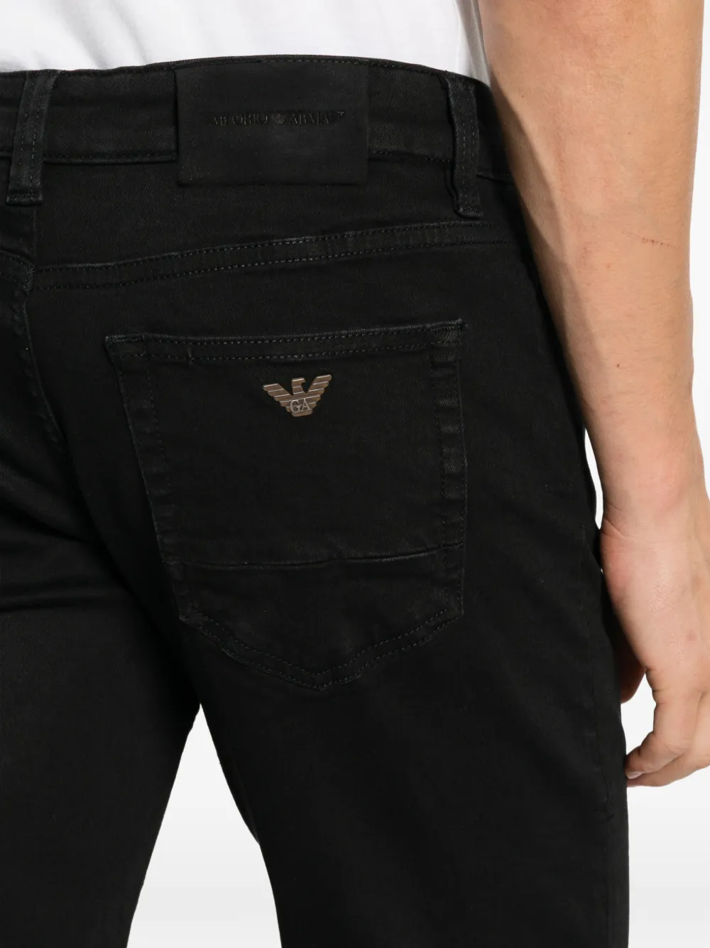 Emporio Armani Jeans met logoplakkaat Zwart