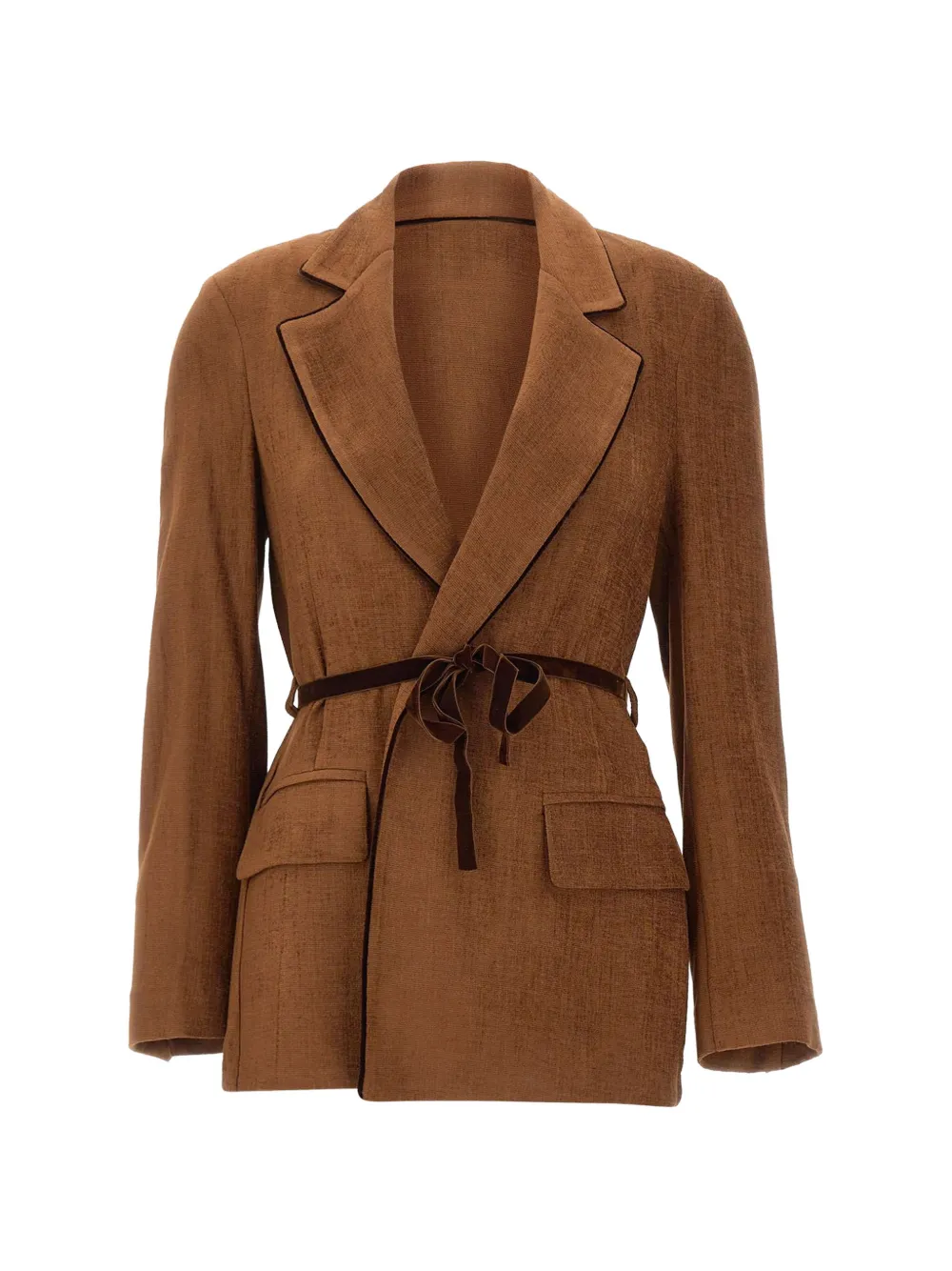 kaos belted suede-effect blazer