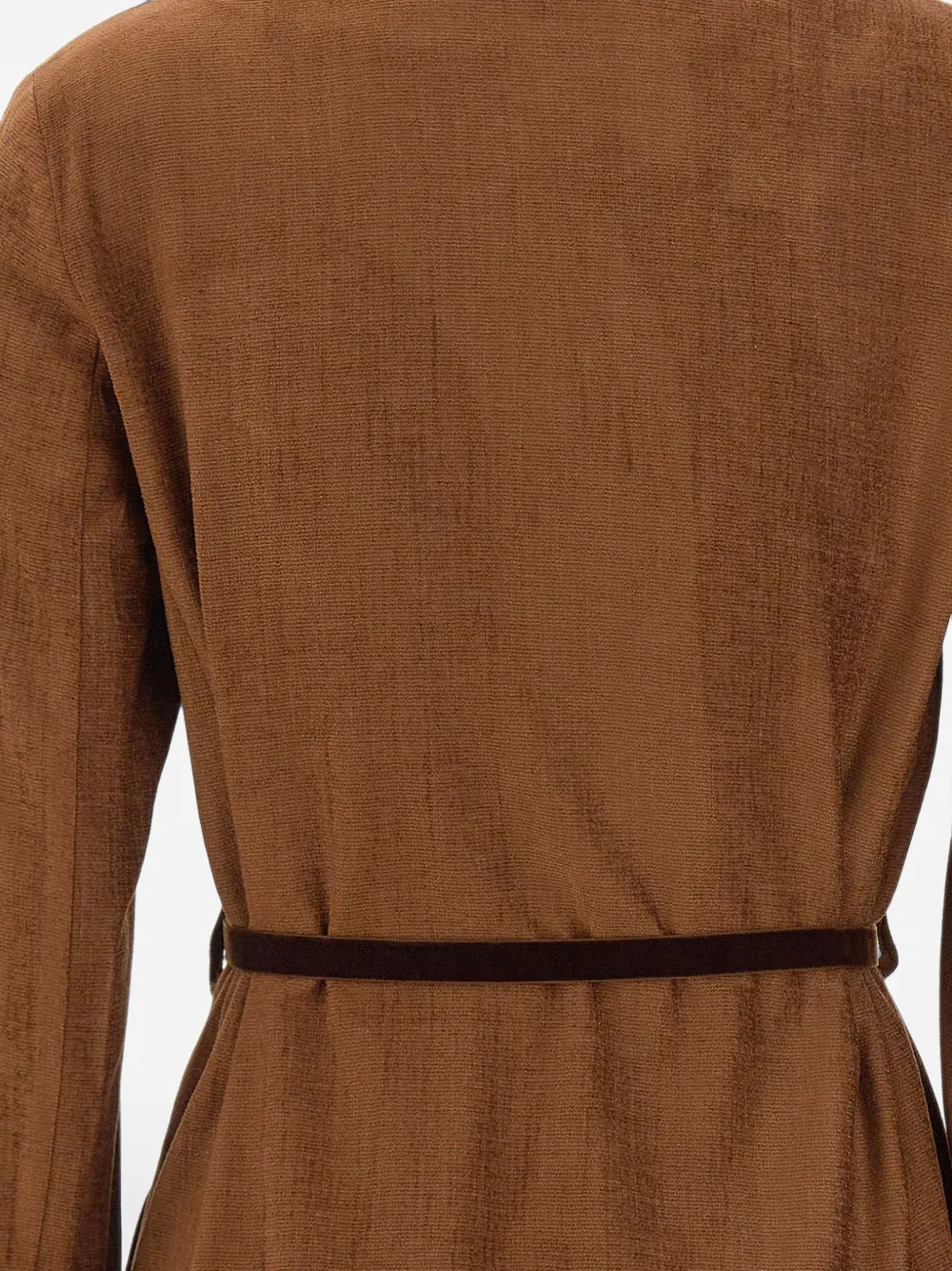 kaos Blazer met suède-effect en ceintuur Bruin