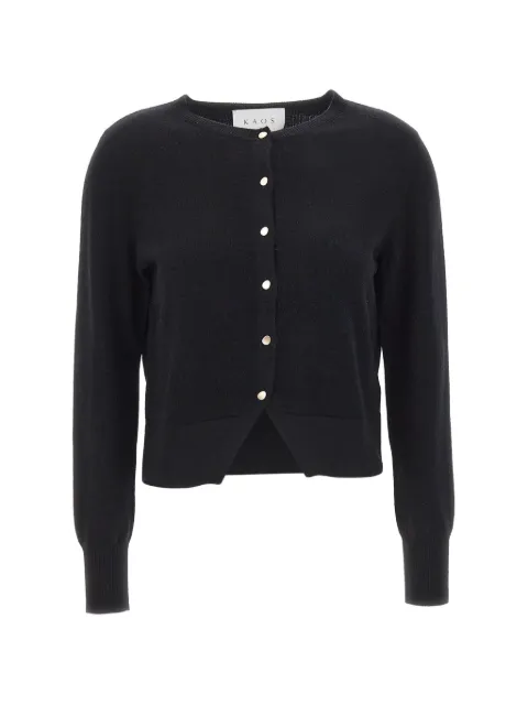 kaos slit-hem button-up cardigan