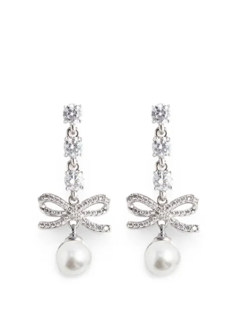 Self-Portrait bow-charm earrings