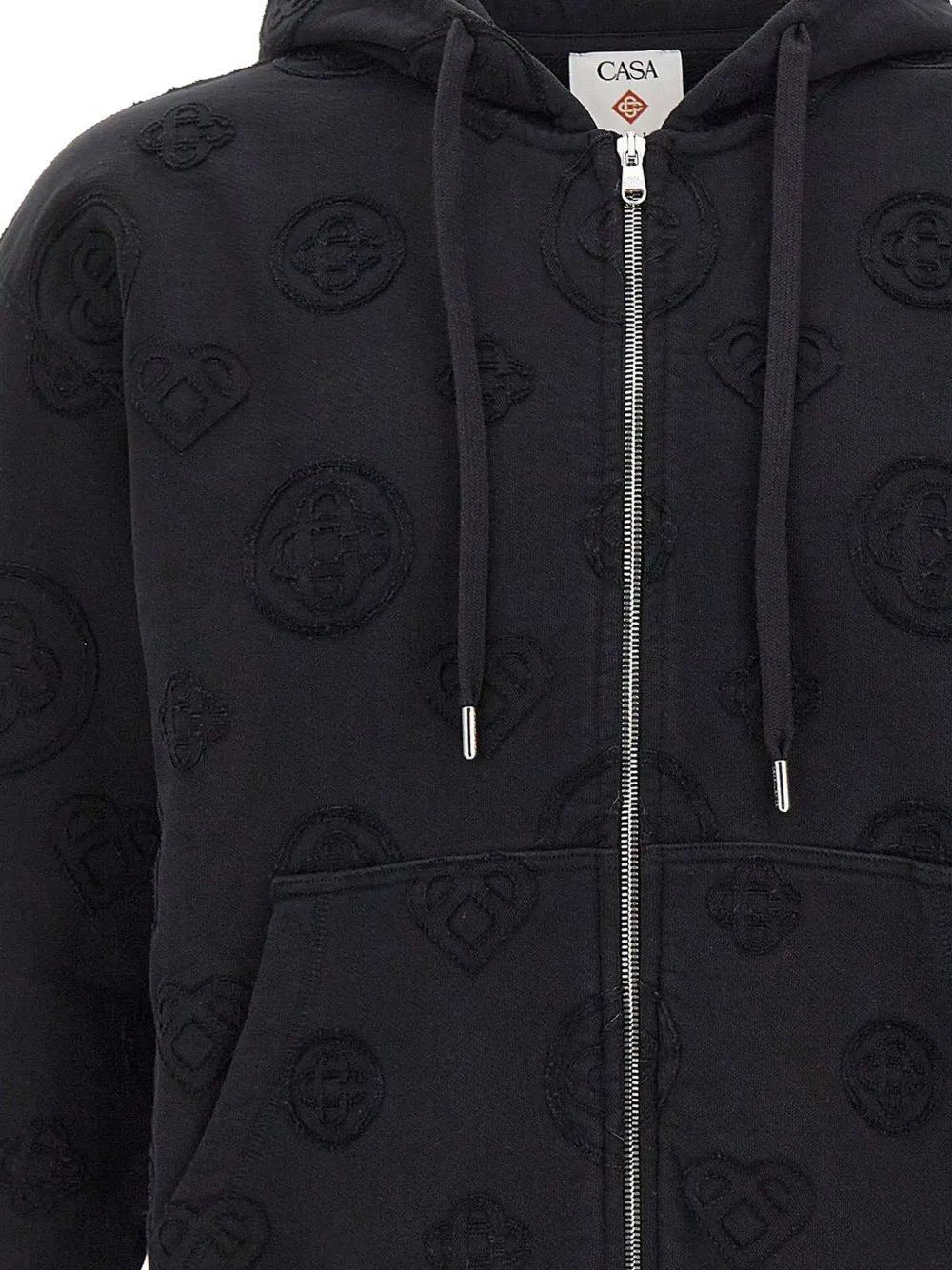 Casablanca Hoodie met rits Zwart