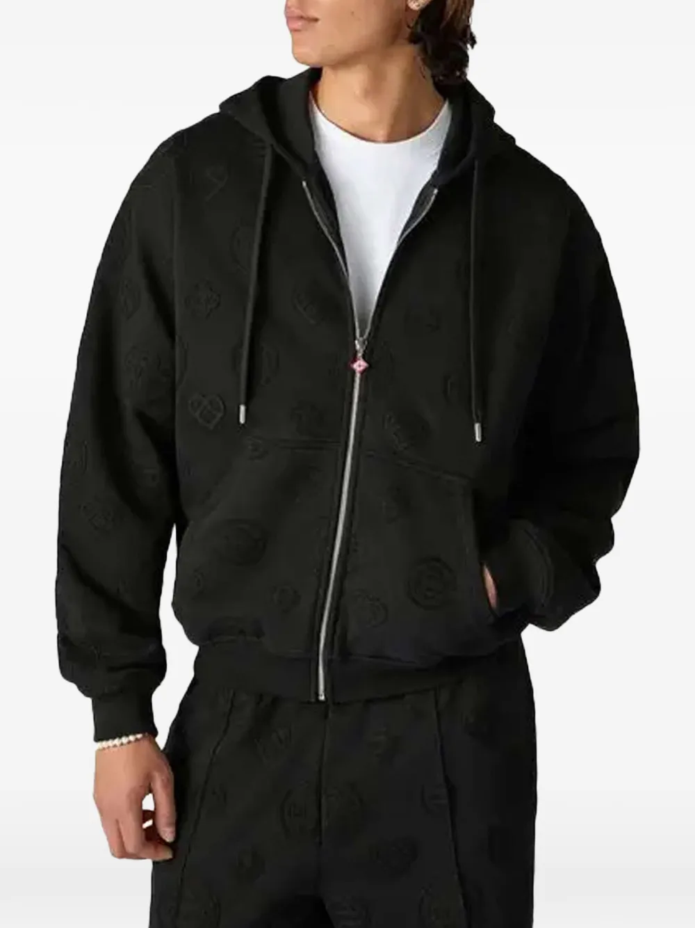 Casablanca Hoodie met rits Zwart