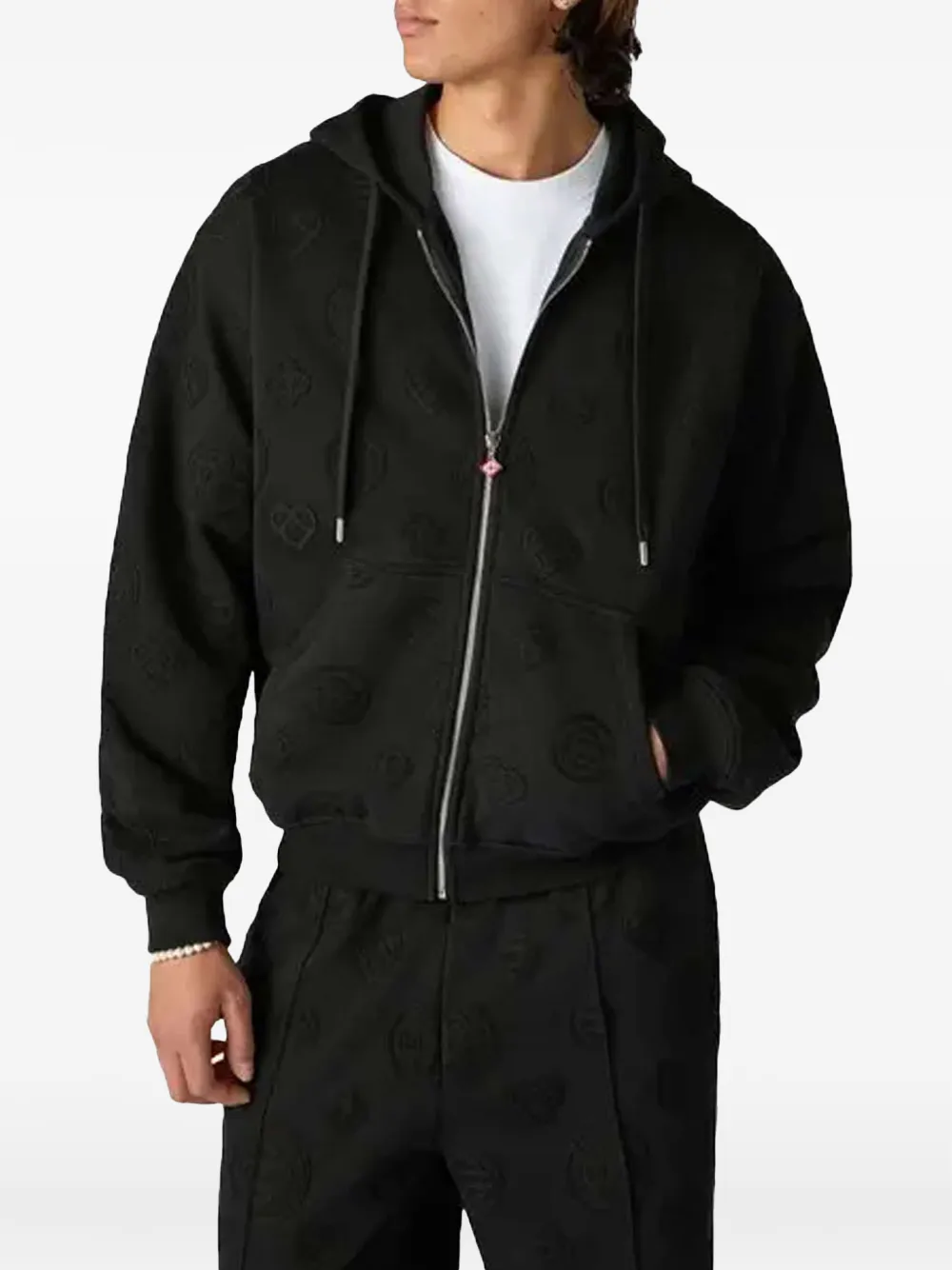 Casablanca Hoodie met rits Zwart