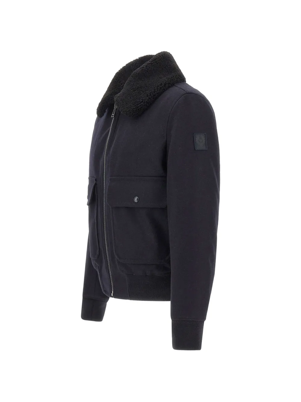 Belstaff Welder bomberjack met lammy kraag Blauw