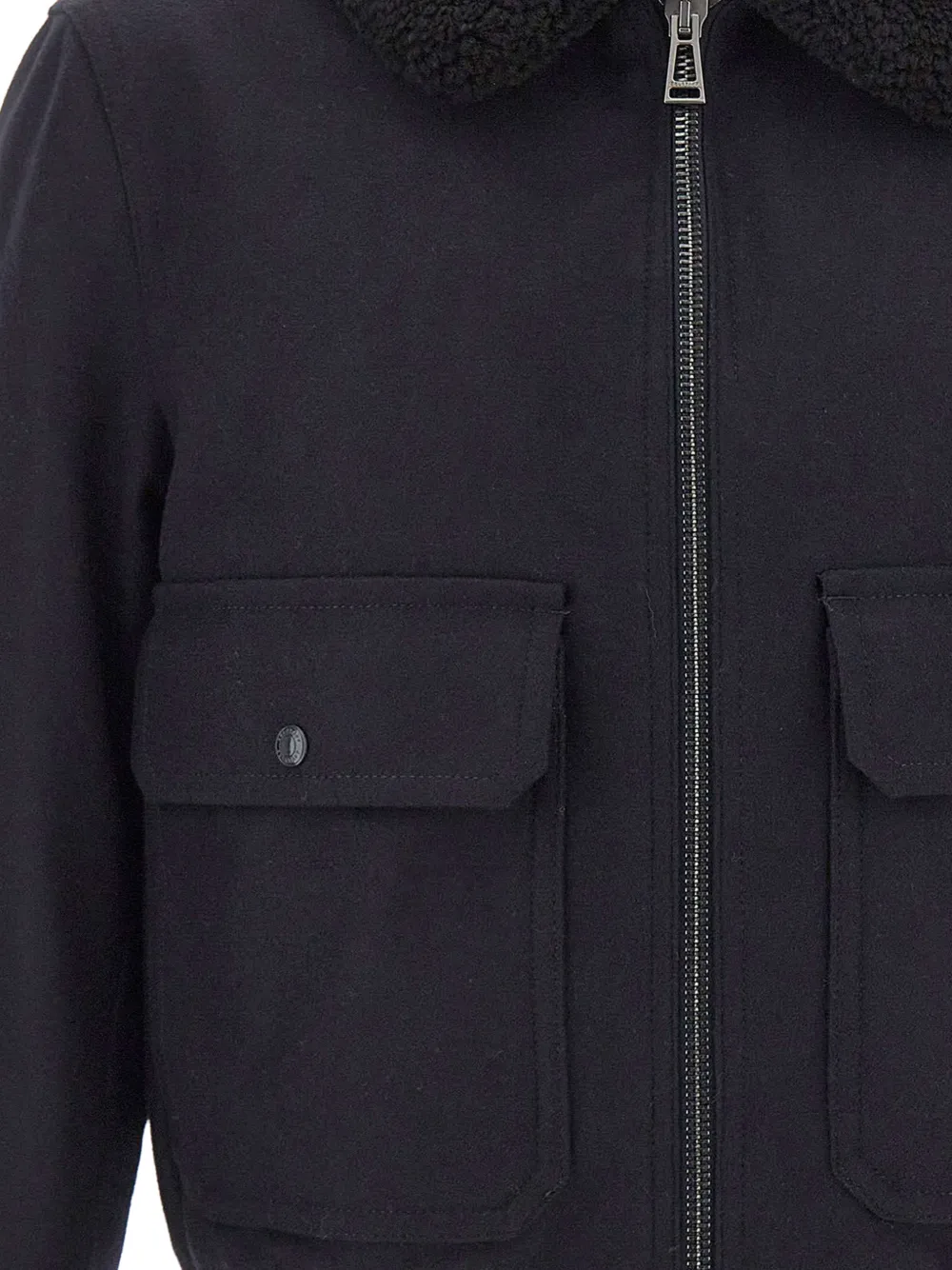Belstaff Welder bomberjack met lammy kraag Blauw