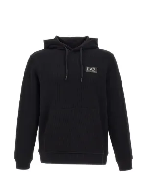 Ea7 Emporio Armani stretch-cotton Hoodie | Black | FARFETCH