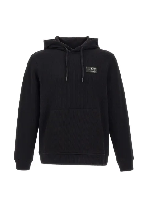 Ea7 Emporio Armani hoodie côtelé à patch logo