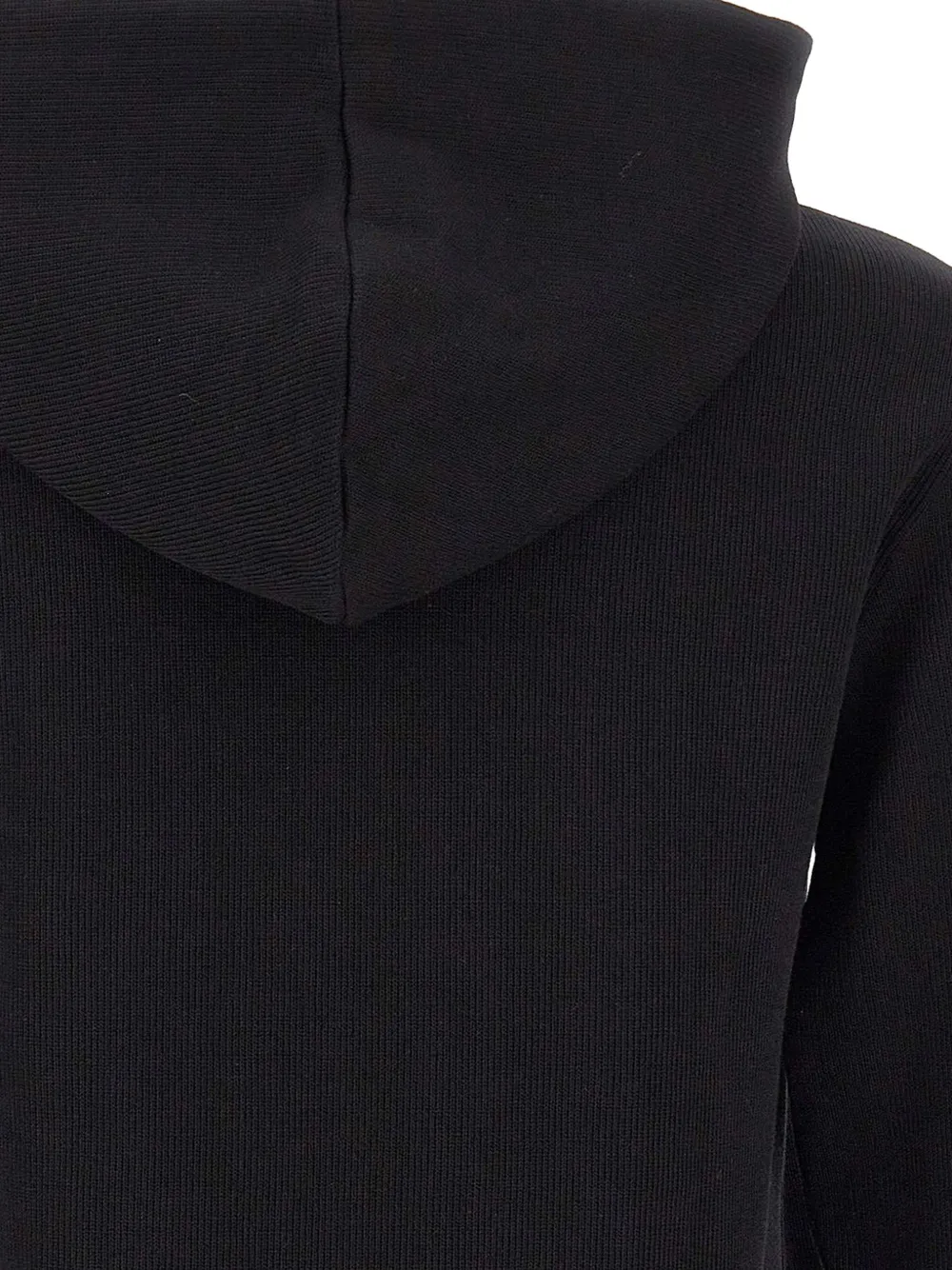 Ea7 Emporio Armani Geribbelde hoodie met logo-patch Zwart