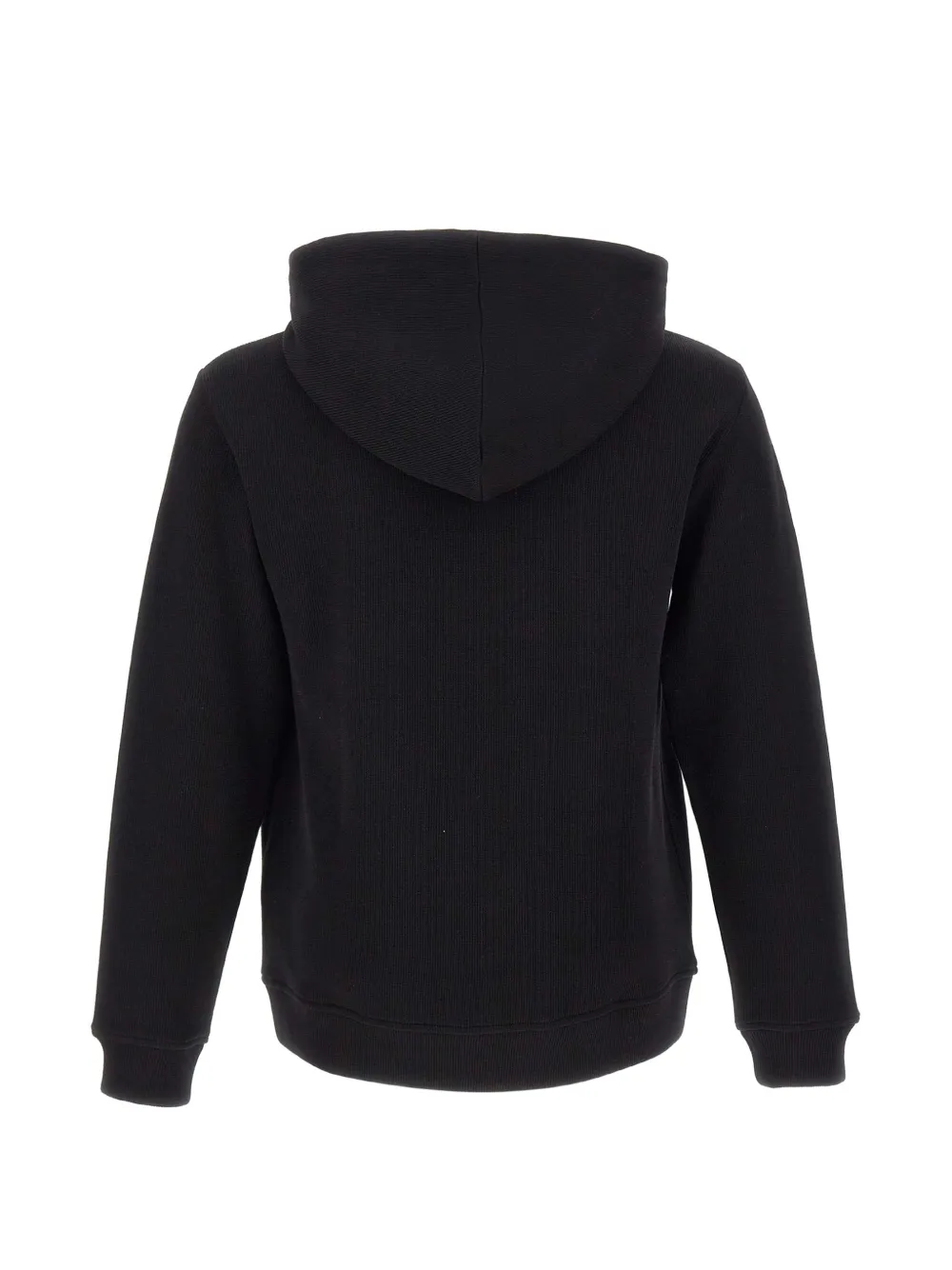Ea7 Emporio Armani Geribbelde hoodie met logo-patch Zwart
