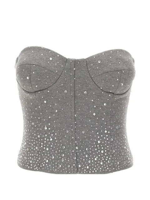 TWENTY FOURHAITCH Quira rhinestone-embellished bustier top