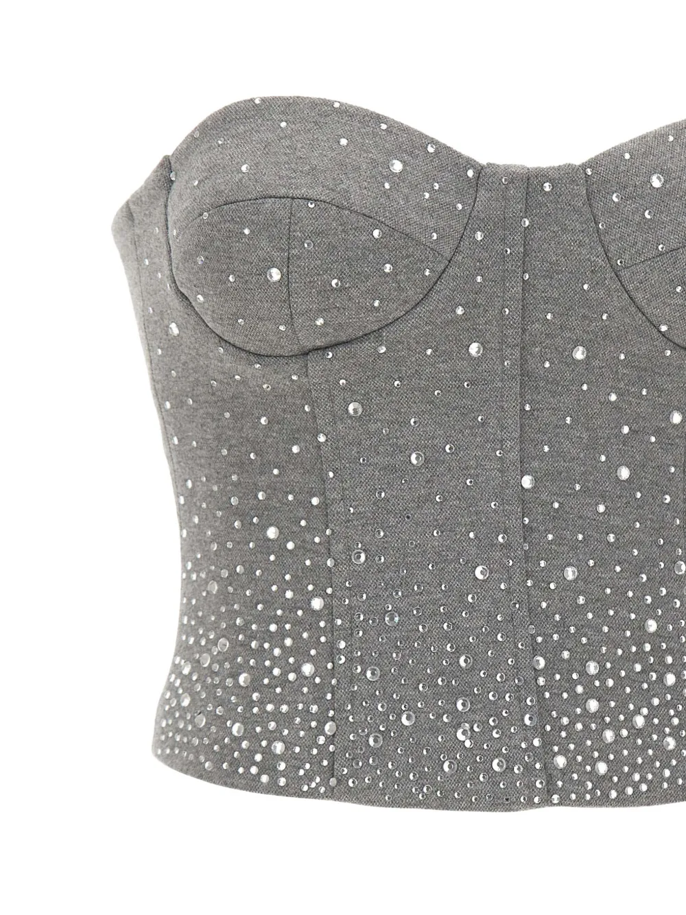 TWENTY FOURHAITCH Quira bustier top verfraaid met stras Grijs