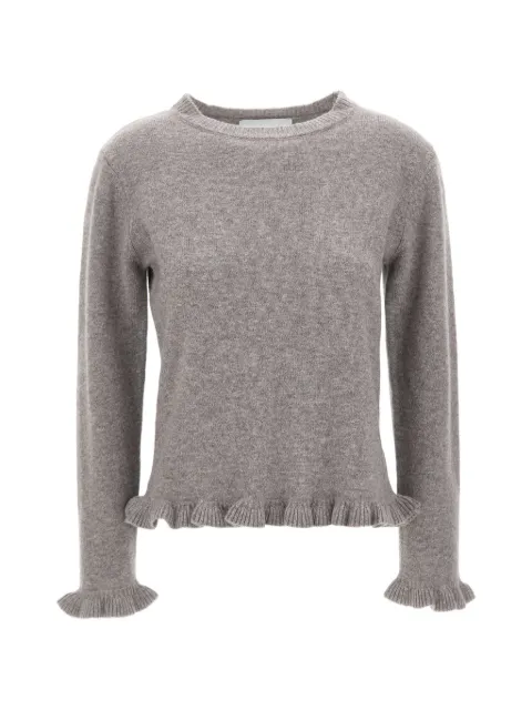 kaos ruffled-trim fine-knit top